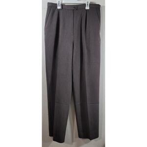Villager Liz Claiborne Brown Pleated Front Dress Pants 14 Lightweight Soft
